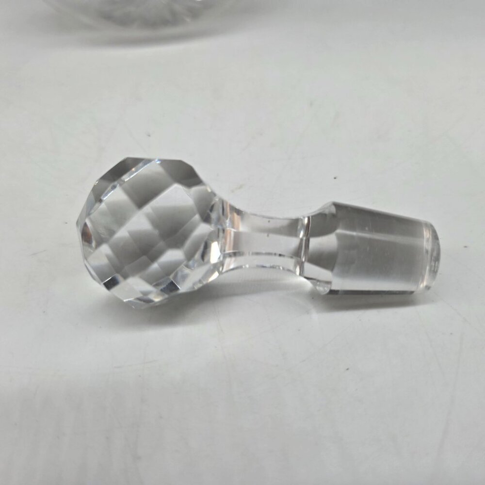 Vintage Etched Crystal Brandy Decanter With Stopper & Silver Plated Label - Picture 6 of 10